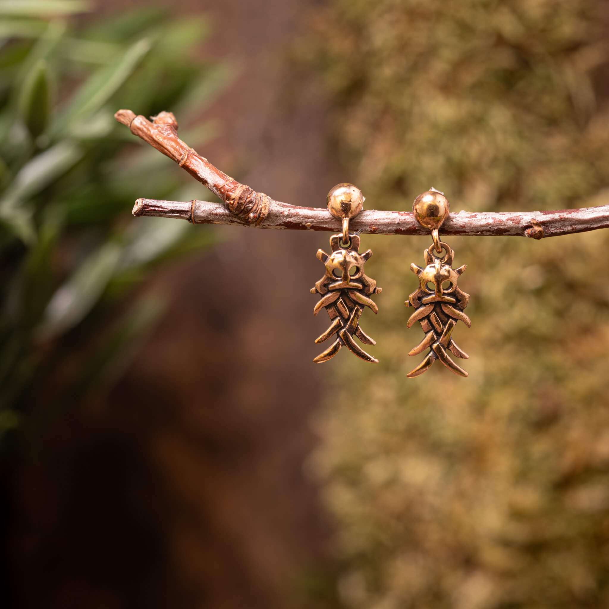 Hängande örhängen/Pluggar Odins Mask Brons