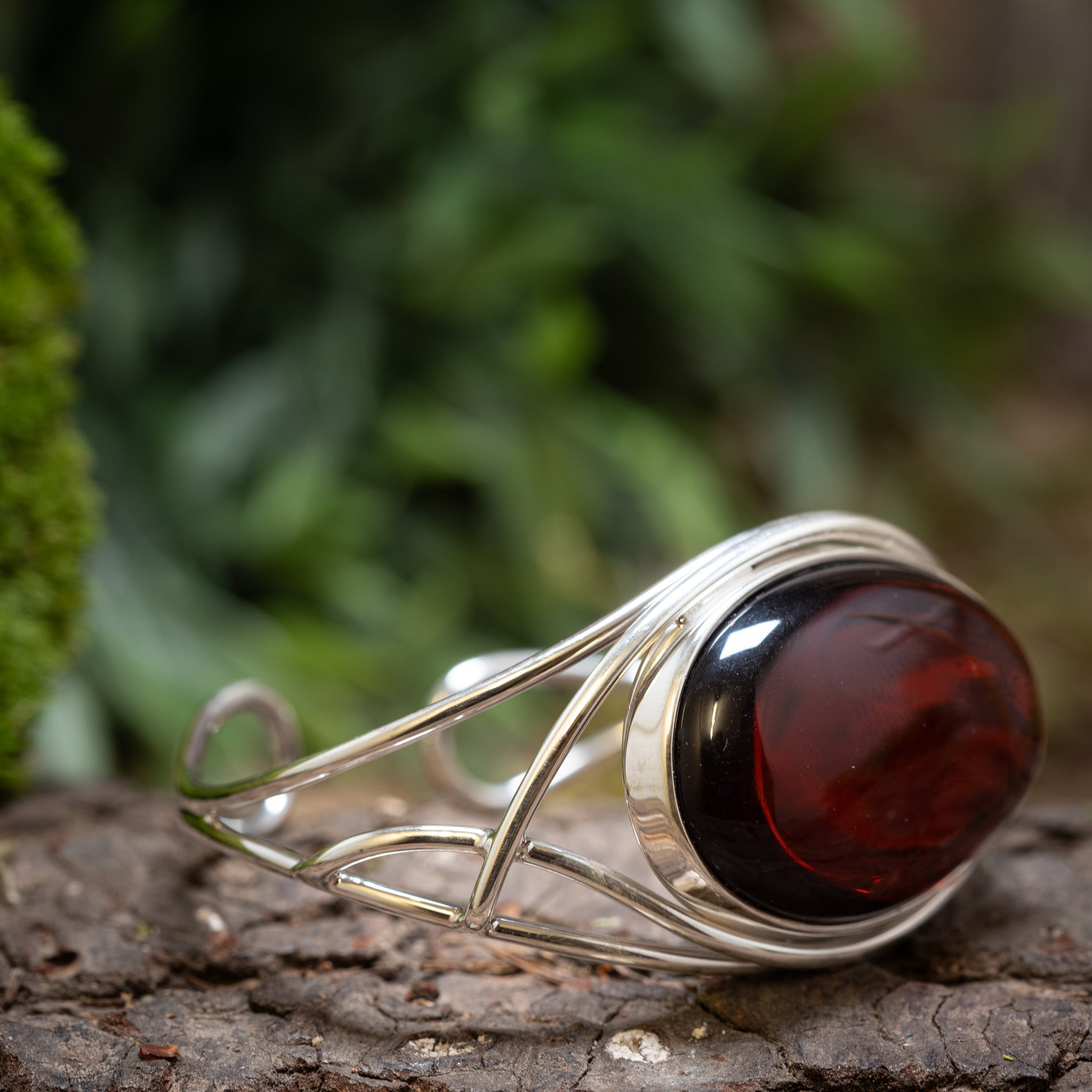 Armband Armring Bärnsten Morwyn 925s Silver