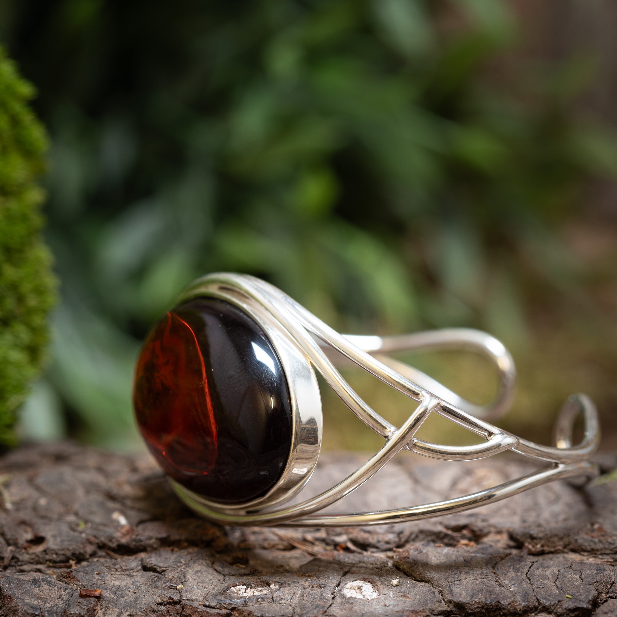 Armband Armring Bärnsten Morwyn 925s Silver