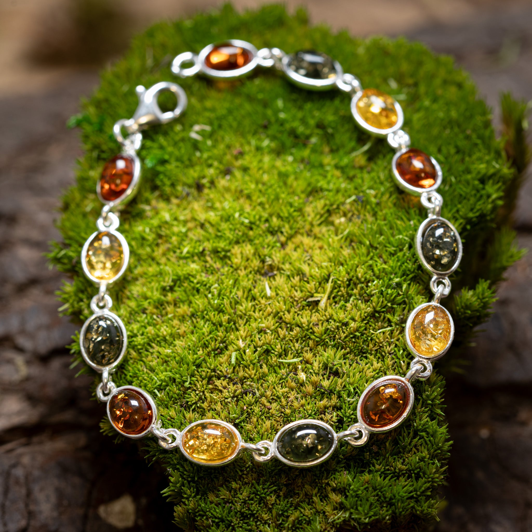 Armband Bärnsten Lina 925s Silver