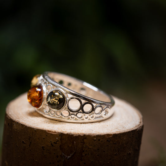 Silverring Bärnsten Vira 925s Silver