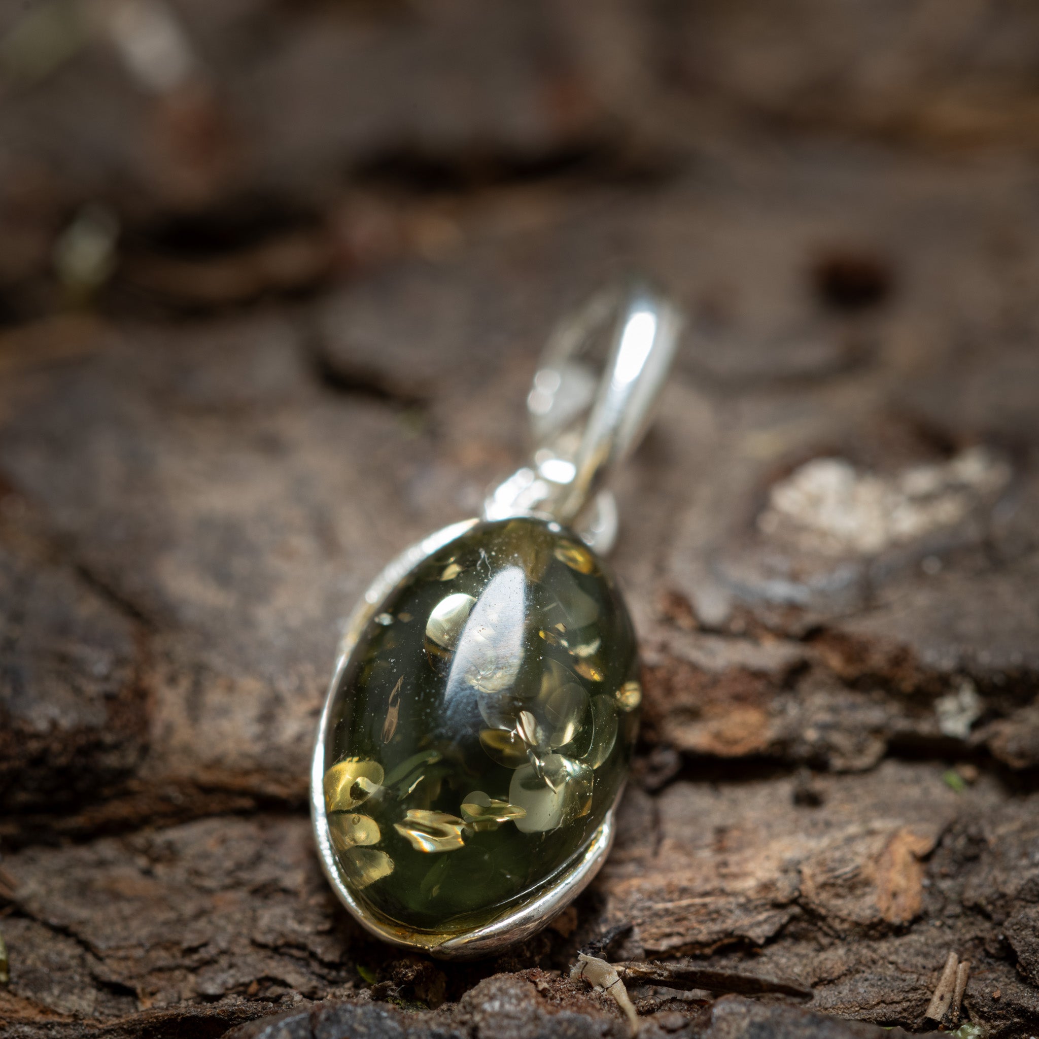 Hänge Bärnsten Mira 925s Silver