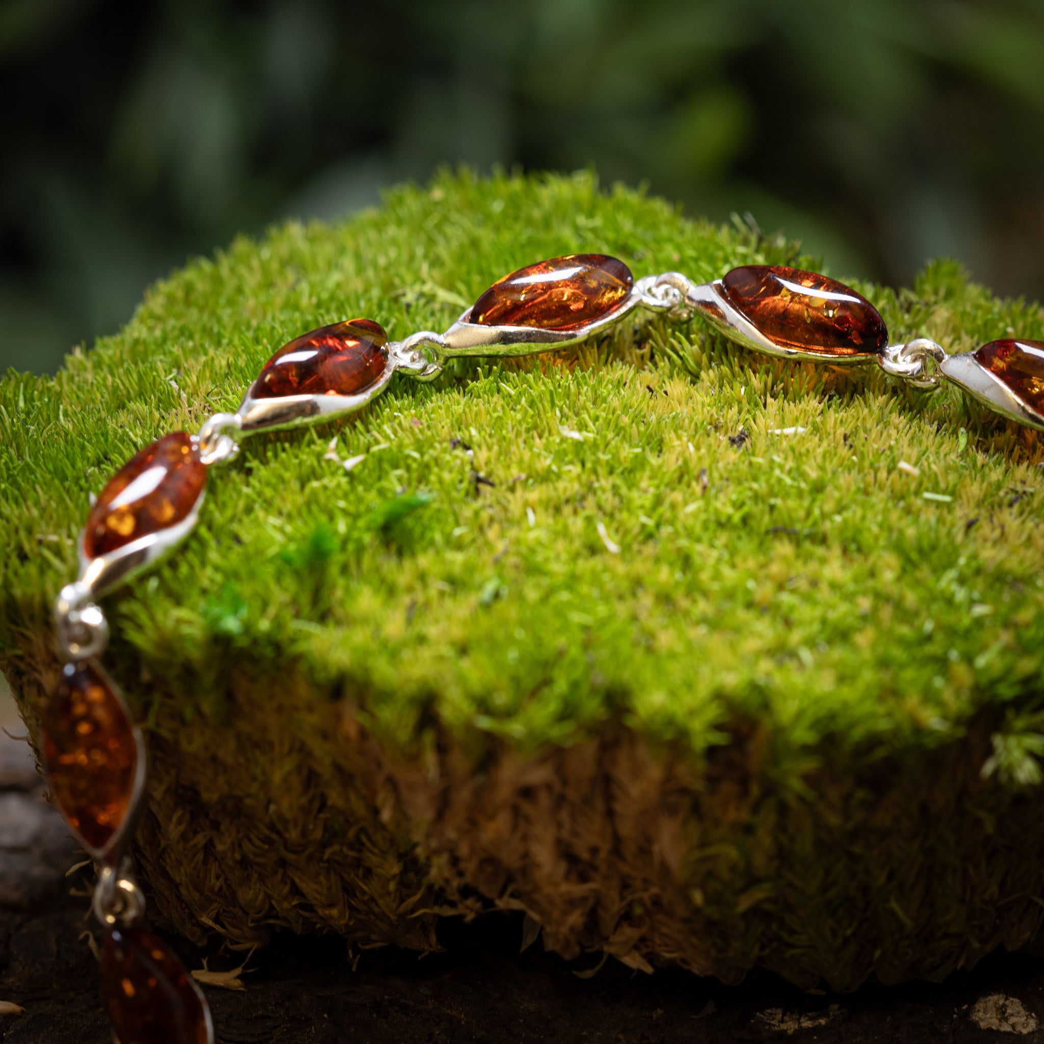Armband Bärnsten Alina 925s Silver
