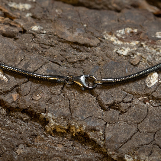 Halsband ormkedja oxiderat 925s silver 2 mm