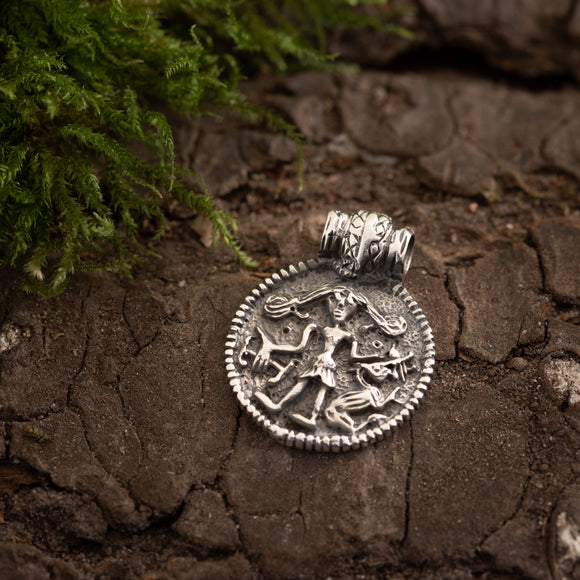 Amulet Taurus and the Fenriswolf Pendant 925s Silver