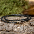 Ladda upp bild i Galleri visare, Läderhalsband Fläta

