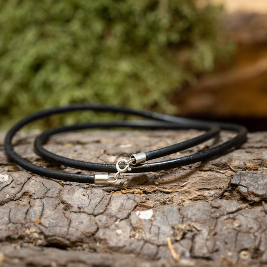 Läderhalsband tjockt slät