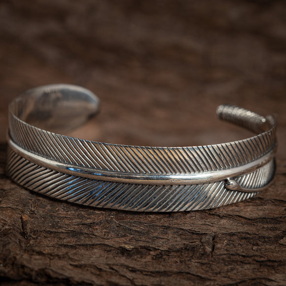 Armband Bangle Feather 925s Sterling Silver
