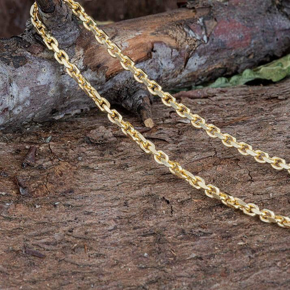Halsband ankarkedja guldpläterad 925s silver 3mm