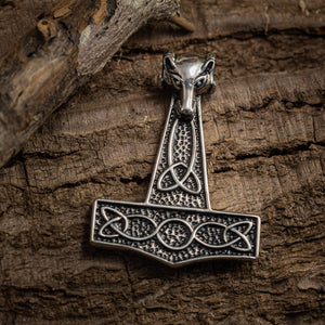 Thor's Hammer Pendant Steel with Aries