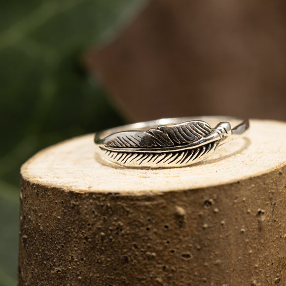 Fjäder Ring 925s silver